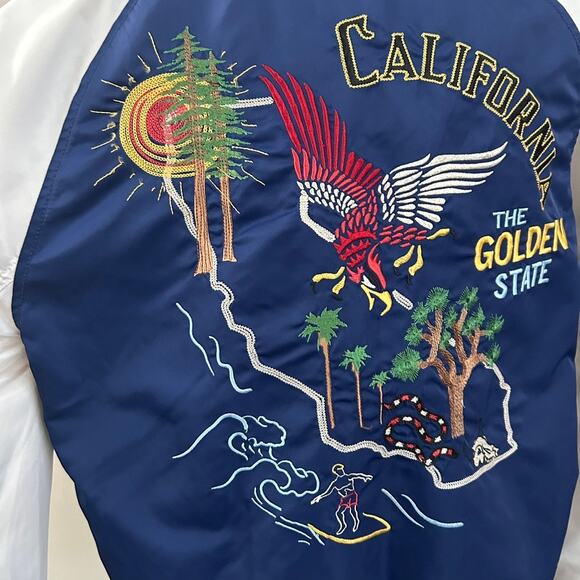 Gap Limited Edition California Sukajan Bomber M Embroidered Map Eagle Jacket - Picture 12 of 16
